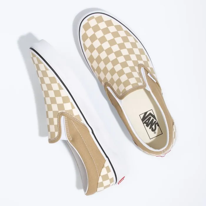 Classics Shoes MenWomen Vans Checkerboard Classic SlipOn Cornstalktrue White Classics Shoes MenWomen Vans Checkerboard Classic SlipOn Cornstalktrue White