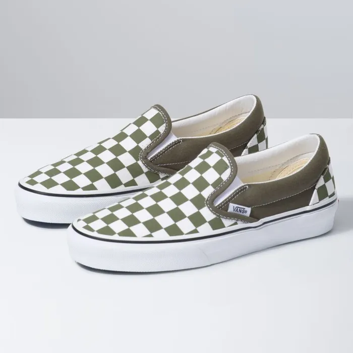 Classics Shoes MenWomen Vans Checkerboard Classic SlipOn Grape Leaftrue White Classics Shoes MenWomen Vans Checkerboard Classic SlipOn Grape Leaftrue White