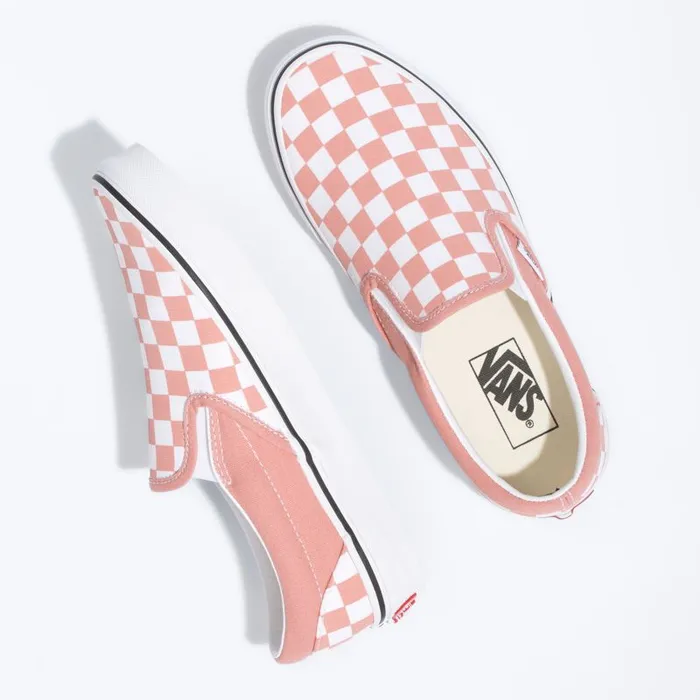 Classics Shoes MenWomen Vans Checkerboard Classic SlipOn Rose Dawntrue White Classics Shoes MenWomen Vans Checkerboard Classic SlipOn Rose Dawntrue White