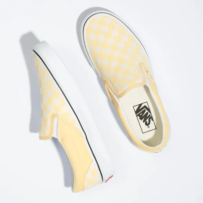 Classics Shoes MenWomen Vans Checkerboard SlipOn Golden Hazetrue White Classics Shoes MenWomen Vans Checkerboard SlipOn Golden Hazetrue White