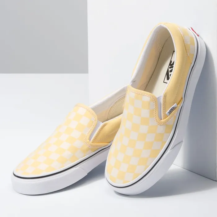 Classics Shoes MenWomen Vans Checkerboard SlipOn Golden Hazetrue White Classics Shoes MenWomen Vans Checkerboard SlipOn Golden Hazetrue White