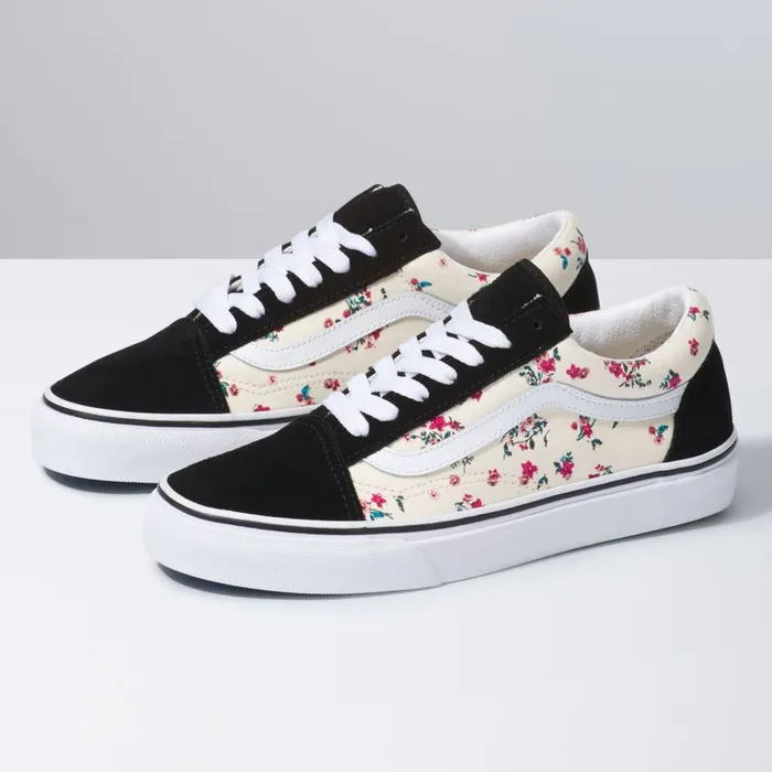 Classics Shoes MenWomen Vans Ditsy Floral Old Skool Classic Whitetrue White