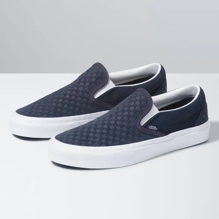 Classics Shoes MenWomen Vans Emboss Mini Check Classic SlipOn India Inktrue White Classics Shoes MenWomen Vans Emboss Mini Check Classic SlipOn India Inktrue White