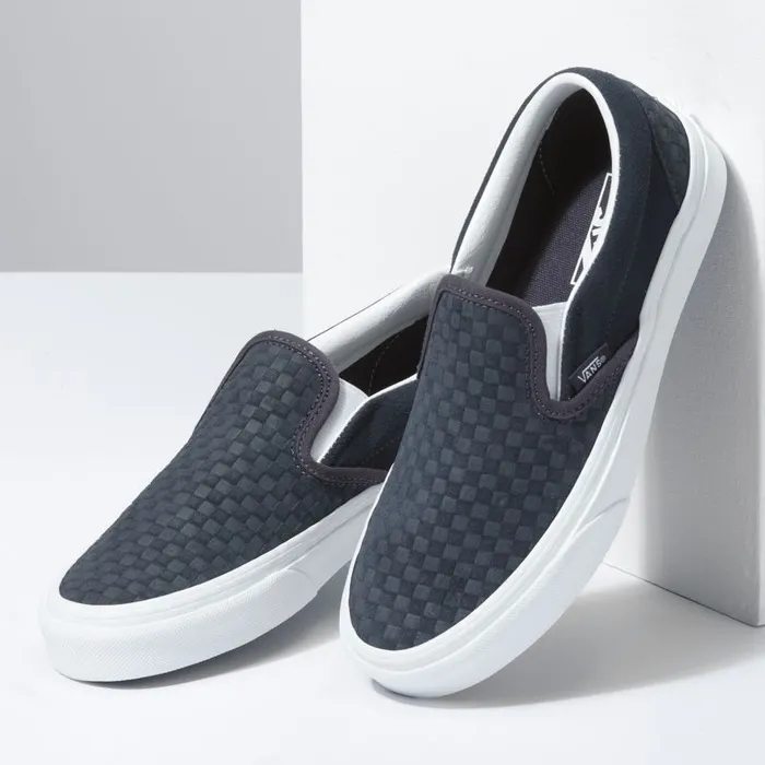 Classics Shoes MenWomen Vans Emboss Mini Check Classic SlipOn India Inktrue White Classics Shoes MenWomen Vans Emboss Mini Check Classic SlipOn India Inktrue White