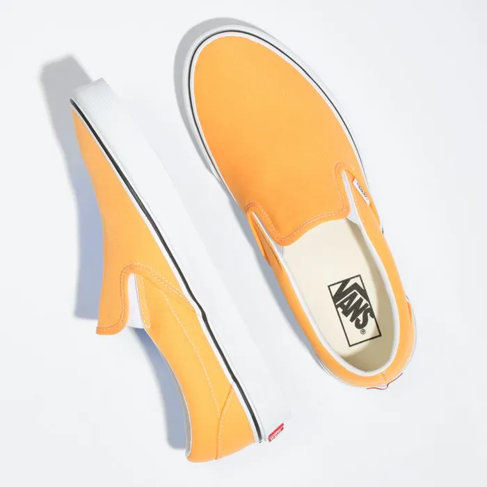 Classics Shoes MenWomen Vans Neon SlipOn Blazing Orangetrue White Classics Shoes MenWomen Vans Neon SlipOn Blazing Orangetrue White