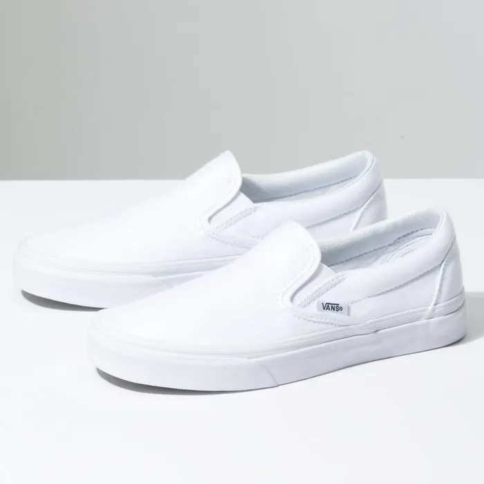 Classics Shoes MenWomen Vans SlipOn True White