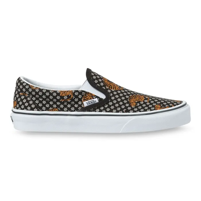 Classics Shoes MenWomen Vans Tiger Floral Classic SlipOn Blacktrue White Classics Shoes MenWomen Vans Tiger Floral Classic SlipOn Blacktrue White