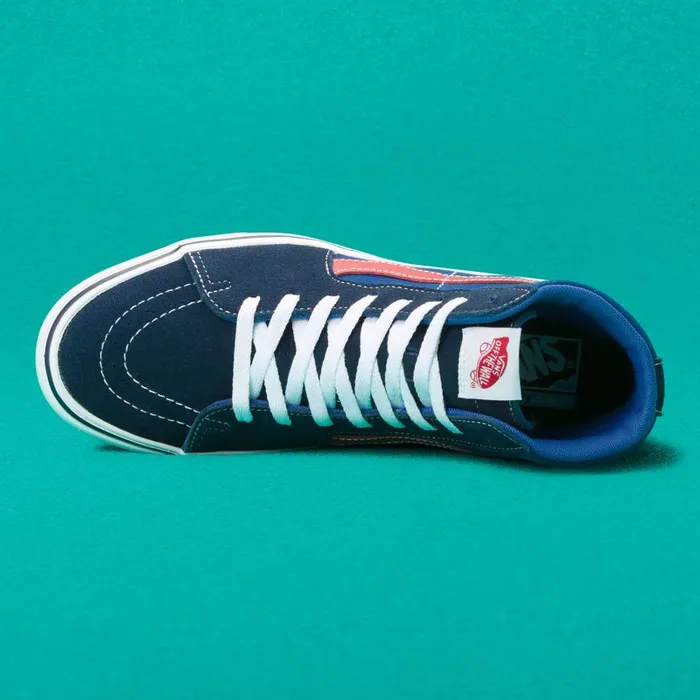 Classics Shoes MenWomen Vans TriTone ComfyCush Sk8Hi Dress Bluesbluered Classics Shoes MenWomen Vans TriTone ComfyCush Sk8Hi Dress Bluesbluered