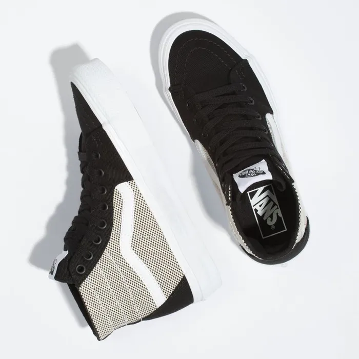 Classics Shoes Women Vans 2Tone Linen Sk8Hi Tapered Blacktrue White Classics Shoes Women Vans 2Tone Linen Sk8Hi Tapered Blacktrue White