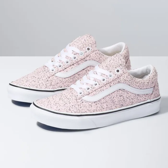 Classics Shoes Women Vans Boucle Old Skool Pink Speckletrue White