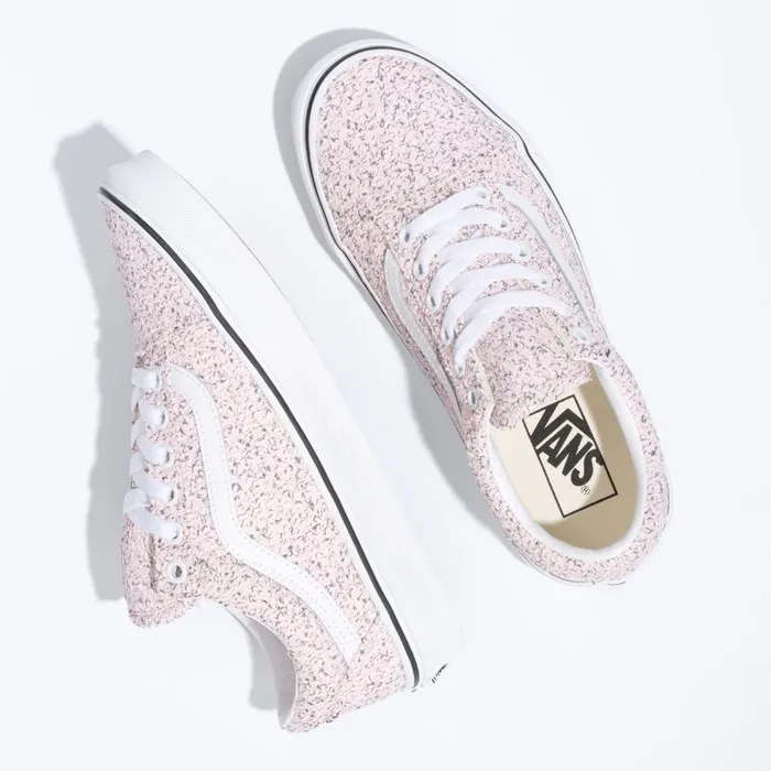 Classics Shoes Women Vans Boucle Old Skool Pink Speckletrue White Classics Shoes Women Vans Boucle Old Skool Pink Speckletrue White