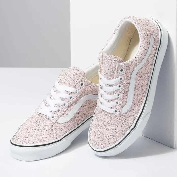 Classics Shoes Women Vans Boucle Old Skool Pink Speckletrue White Classics Shoes Women Vans Boucle Old Skool Pink Speckletrue White