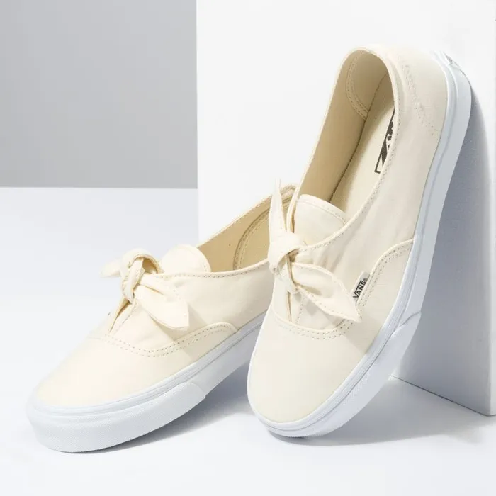 Classics Shoes Women Vans Canvas Authentic Knotted Marshmallow Classics Shoes Women Vans Canvas Authentic Knotted Marshmallow