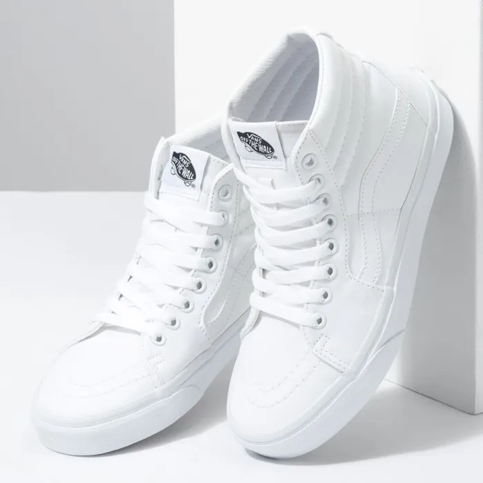 Classics Shoes Women Vans Canvas Sk8Hi True White Classics Shoes Women Vans Canvas Sk8Hi True White