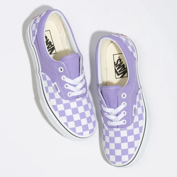 Classics Shoes Women Vans Checkerboard Era Violet Tuliptrue White