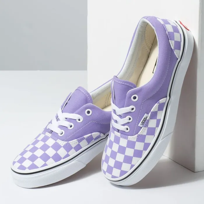 Classics Shoes Women Vans Checkerboard Era Violet Tuliptrue White Classics Shoes Women Vans Checkerboard Era Violet Tuliptrue White