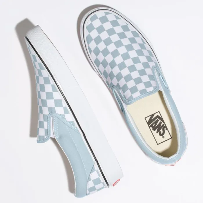 Classics Shoes Women Vans Checkerboard SlipOn Baby Bluetrue White Classics Shoes Women Vans Checkerboard SlipOn Baby Bluetrue White