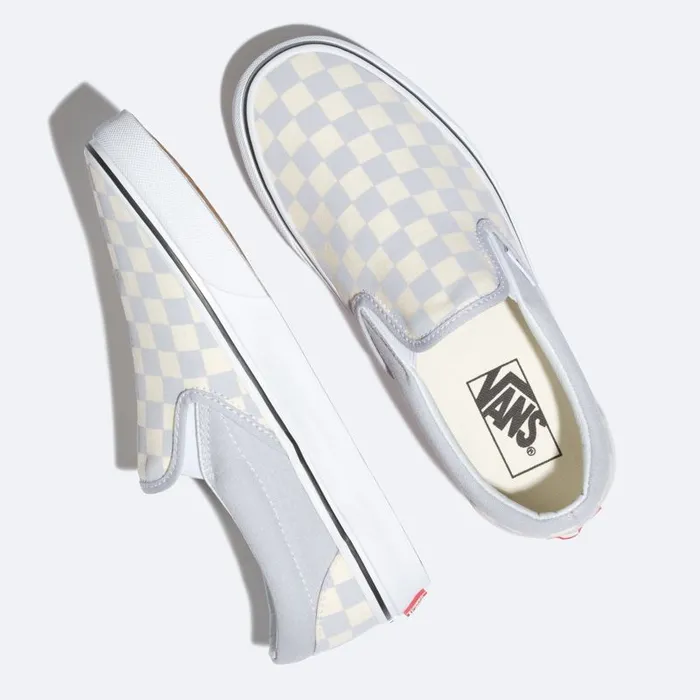 Classics Shoes Women Vans Checkerboard SlipOn Gray Dawntrue White Classics Shoes Women Vans Checkerboard SlipOn Gray Dawntrue White