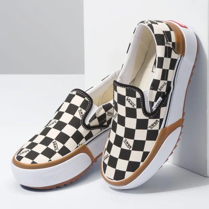 Classics Shoes Women Vans Checkerboard SlipOn Stacked Multitrue White Classics Shoes Women Vans Checkerboard SlipOn Stacked Multitrue White