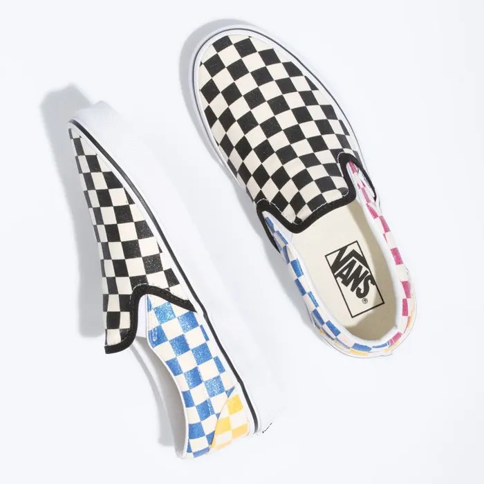 Classics Shoes Women Vans Glitter Check Classic SlipOn Multitrue White Classics Shoes Women Vans Glitter Check Classic SlipOn Multitrue White
