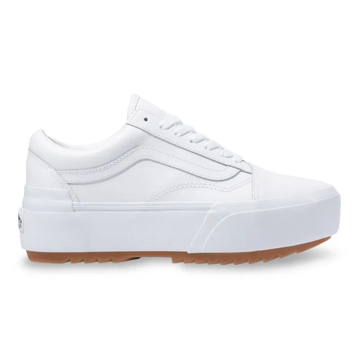 Classics Shoes Women Vans Leather Old Skool Stacked True Whitetrue White Classics Shoes Women Vans Leather Old Skool Stacked True Whitetrue White