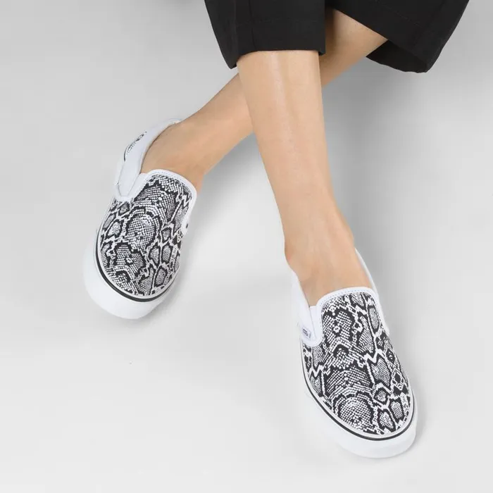 Classics Shoes Women Vans Python SlipOn Whitetrue White