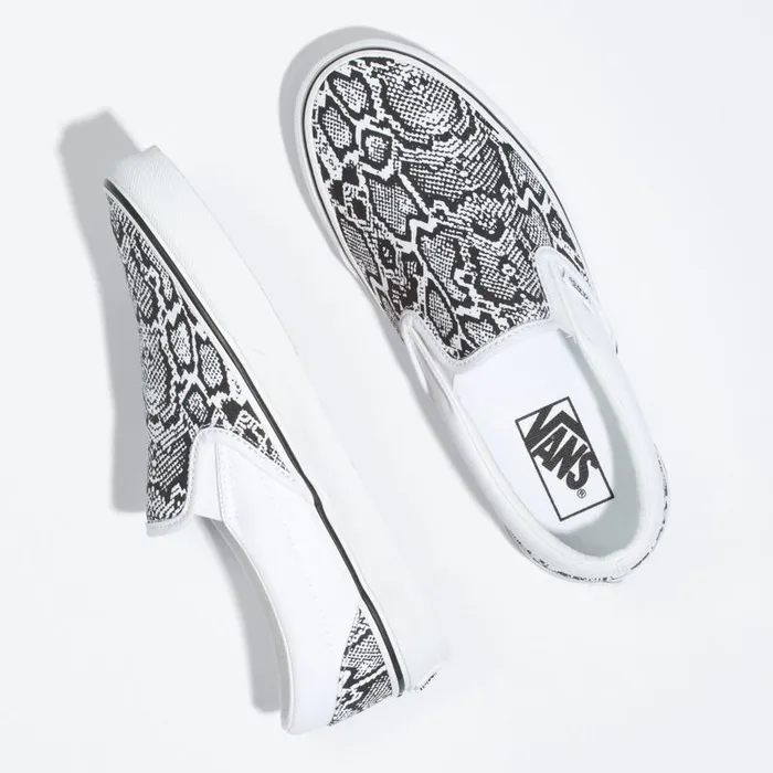 Classics Shoes Women Vans Python SlipOn Whitetrue White Classics Shoes Women Vans Python SlipOn Whitetrue White