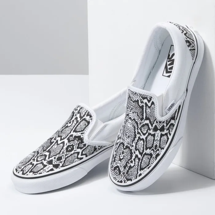 Classics Shoes Women Vans Python SlipOn Whitetrue White Classics Shoes Women Vans Python SlipOn Whitetrue White