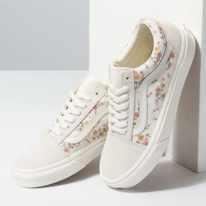 Classics Shoes Women Vans Vintage Old Skool Floralmarshmallow Classics Shoes Women Vans Vintage Old Skool Floralmarshmallow
