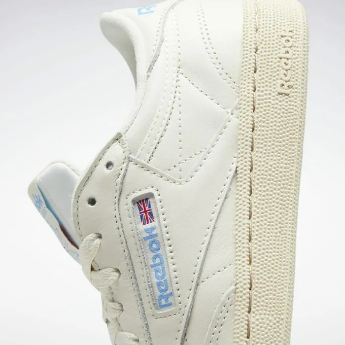 Classics Shoes Womens Reebok Club C 85 Model Vintage Shoes Chalk Paperwhite Athletic Blue Excellent Red