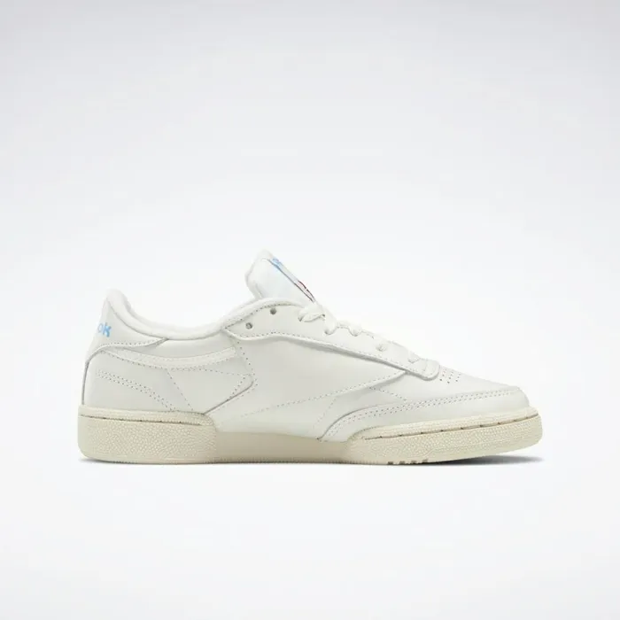 Classics Shoes Womens Reebok Club C 85 Model Vintage Shoes Chalk Paperwhite Athletic Blue Excellent Red