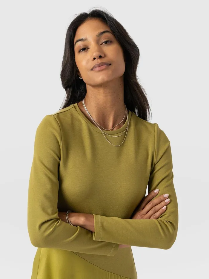 Cleo Asymmetric Dress 8211 Olive Olive Women Saint And Sofia Dresses