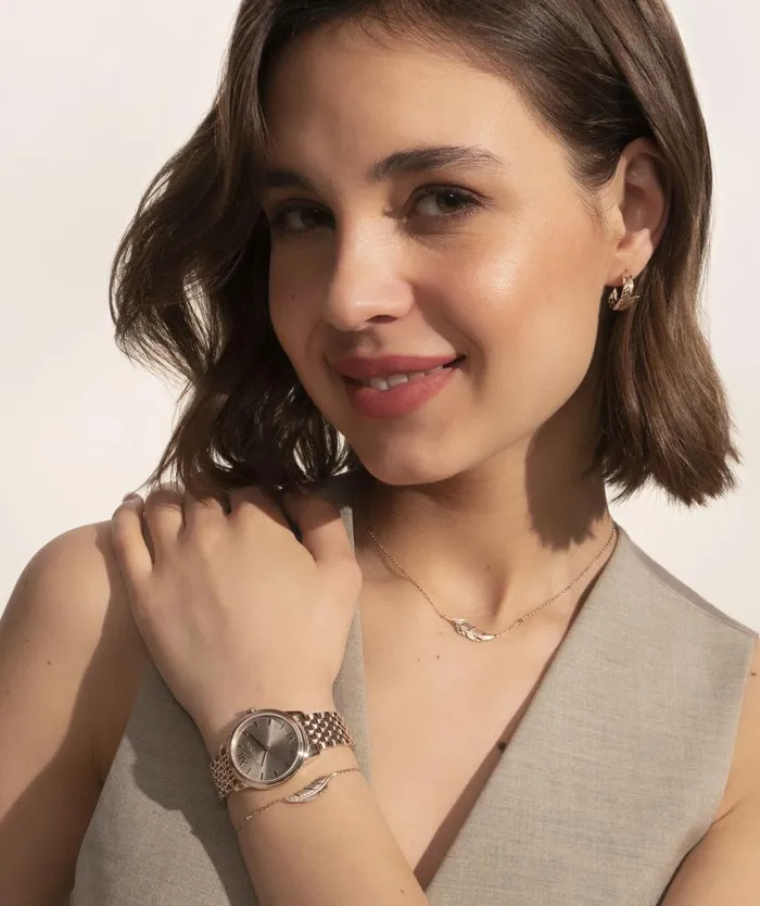 Color Dial Watches Women Olivia Burton 32mm Swirl Mushroom and Rose Gold Bracelet Watch
