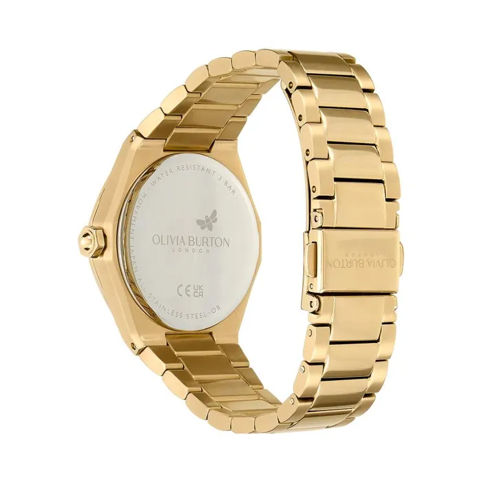Color Dial Watches Women Olivia Burton 33mm Hexa Green and Gold Bracelet Watch