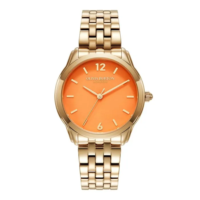 Color Dial Watches Women Olivia Burton 36mm Starlight Color Sweet Mandarin and Gold Bracelet Watch