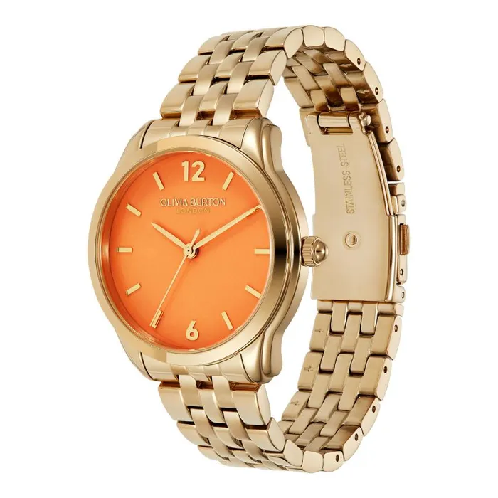 Color Dial Watches Women Olivia Burton 36mm Starlight Color Sweet Mandarin and Gold Bracelet Watch