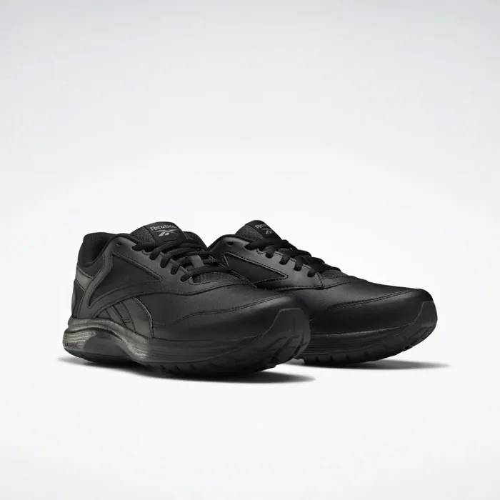 Comfortable Shoes Womens Reebok Walk Ultra 7 DMX MAX Wide Shoes Black Cold Grey Collegiate Royal