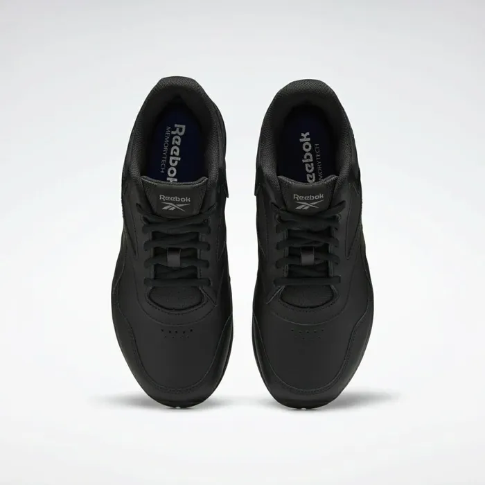 Comfortable Shoes Womens Reebok Walk Ultra 7 DMX MAX Wide Shoes Black Cold Grey Collegiate Royal