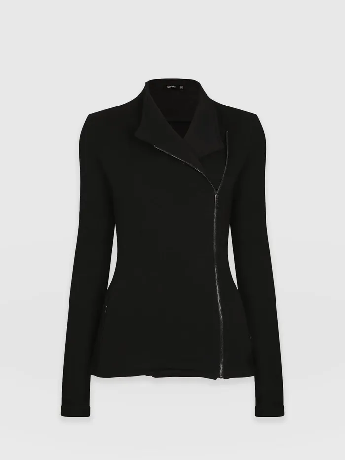 Cotton Biker Jacket 8211 Black Black Women Saint And Sofia Coats and Jackets