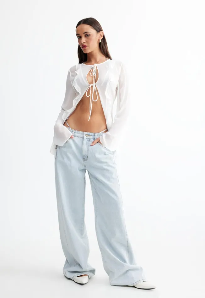 Cover Ups Women Lioness Fashion BARELY THERE TIE TOP Porcelain