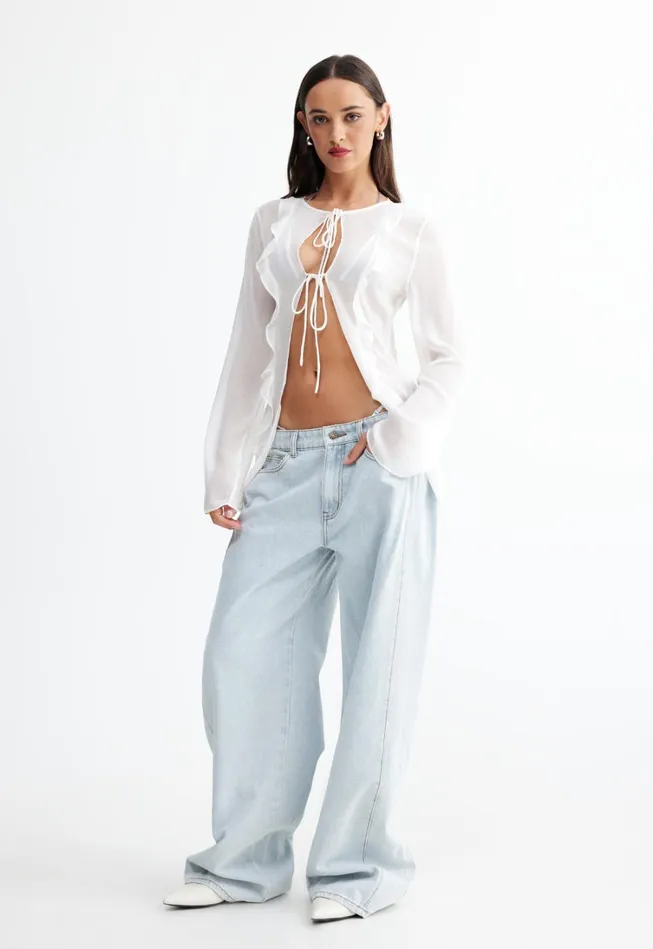 Cover Ups Women Lioness Fashion BARELY THERE TIE TOP Porcelain Cover Ups Women Lioness Fashion BARELY THERE TIE TOP Porcelain