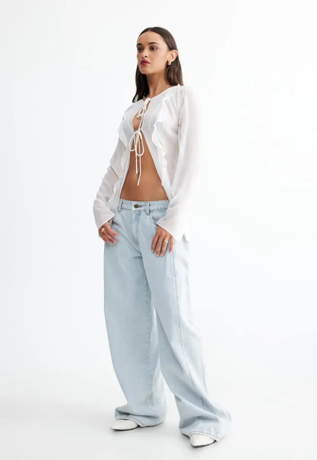 Cover Ups Women Lioness Fashion BARELY THERE TIE TOP Porcelain Cover Ups Women Lioness Fashion BARELY THERE TIE TOP Porcelain