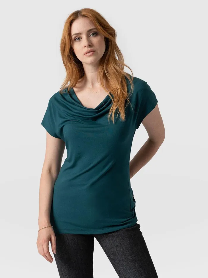 Cowl Neck Tee 8211 Deep Green Deep Green Women Saint And Sofia TShirts and Tanks Cowl Neck Tee 8211 Deep Green Deep Green Women Saint And Sofia TShirts and Tanks