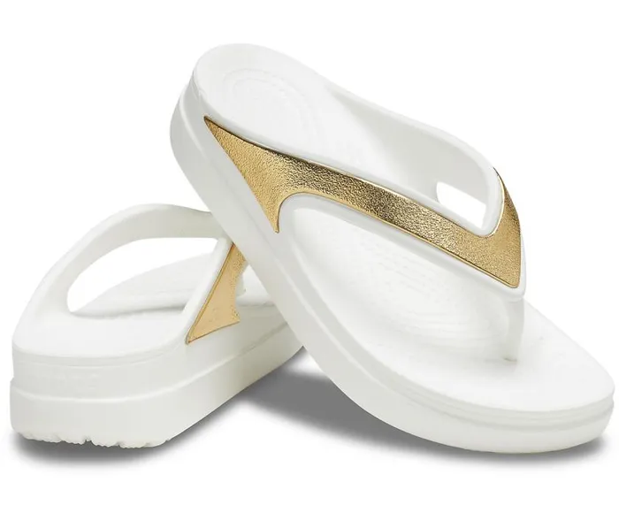 Crocs FlipFlops Crocs Sloane Shine Wedge Flip White 8211 Women