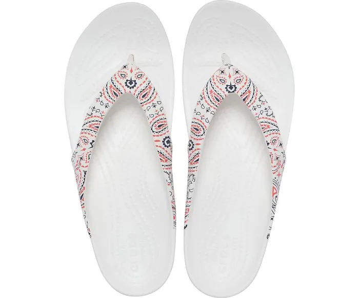 Crocs FlipFlops Kadee II Americana Paisley Flip White Multi 8211 Women