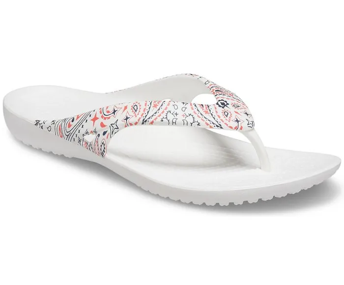 Crocs FlipFlops Kadee II Americana Paisley Flip White Multi 8211 Women