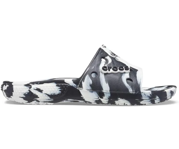Crocs Sandals Classic Crocs Marbled Slide White Black 8211 WomenMen