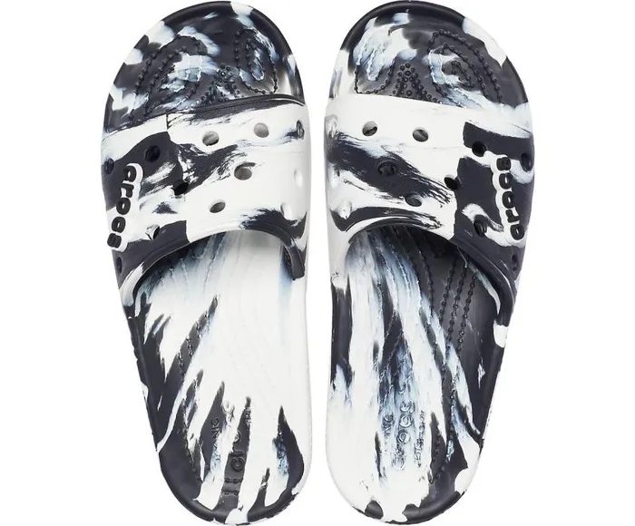 Crocs Sandals Classic Crocs Marbled Slide White Black 8211 WomenMen