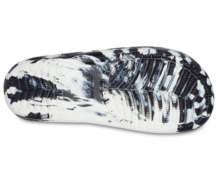 Crocs Sandals Classic Crocs Marbled Slide White Black 8211 WomenMen