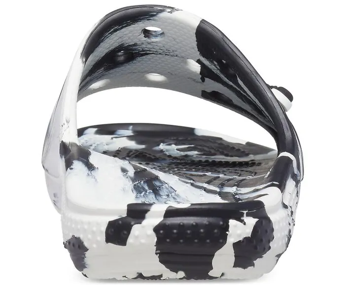 Crocs Sandals Classic Crocs Marbled Slide White Black 8211 WomenMen
